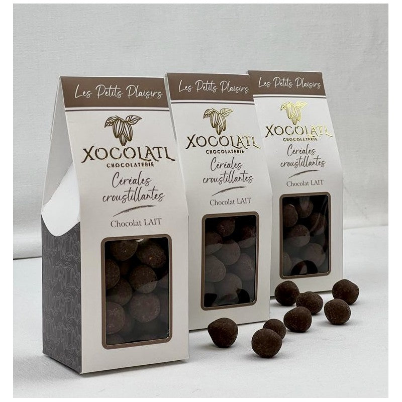 Céréales croustillantes enrobées de chocolat au lait