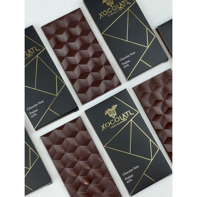 Tablette praliné chocolat noir