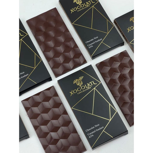 Tablette caramel fondante chocolat noir